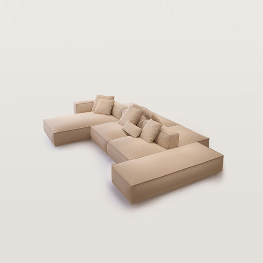 Minimally Styled Frosted Cloth Movable Double-sided Sofa