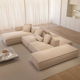 Minimally Styled Frosted Cloth Movable Double-sided Sofa