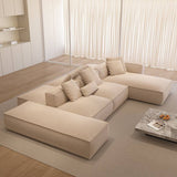 Minimally Styled Frosted Cloth Movable Double-sided Sofa