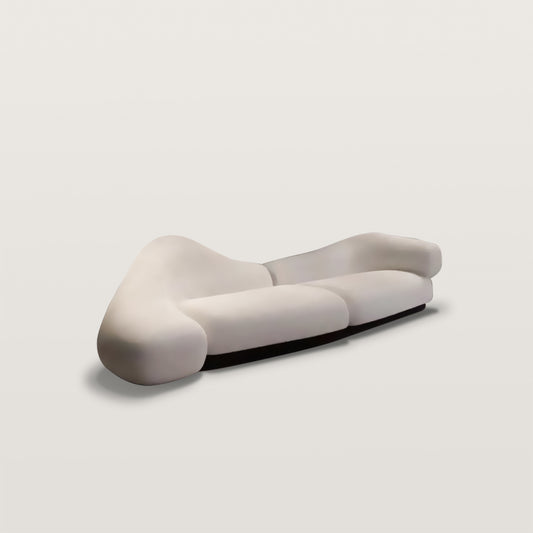 Living Room Lamb Wool Shaped Curved Sofa Bed