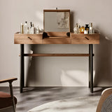 Bedroom Flip Style Makeup Vanity with Glass Tabletop