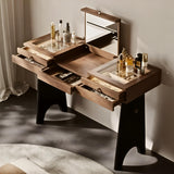 Bedroom Flip Style Makeup Vanity with Glass Tabletop