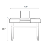 Bedroom Flip Style Makeup Vanity with Glass Tabletop