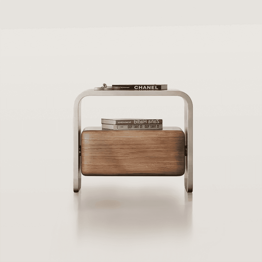 One Drawer Nightstand Bed Side Table with Storage Shelf