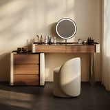 Light Luxury Makup Vanity with Saddle Leather Finish