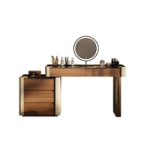 Light Luxury Makup Vanity with Saddle Leather Finish