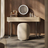 Bedside Integrated Storage Makeup Vanity with Glass Top