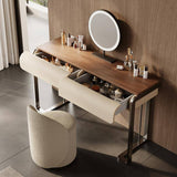 Makeup Vanity with Makeup Mirror and Stainless Steel Legs