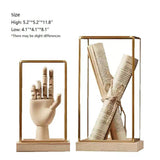 Geometric Art Ornament with Glass Cover for Bookshelf Desk