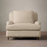 Linen Fabric Single Sofa French Country Retro Style