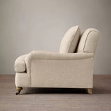 Linen Fabric Single Sofa French Country Retro Style