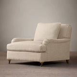 Linen Fabric Single Sofa French Country Retro Style
