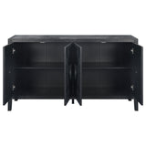 Sideboard Cabinet with Adjustable Storage Wooden Carved Handle