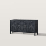 Sideboard Cabinet with Adjustable Storage Wooden Carved Handle