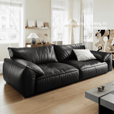 Straight-row Leather Sofa Italian Light Luxury Modular Sofa