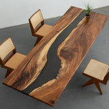 Modern Solid Wood Resin Tea Table Dining Table