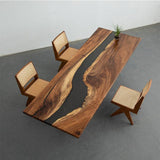 Modern Solid Wood Resin Tea Table Dining Table