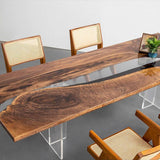 Modern Solid Wood Resin Tea Table Dining Table