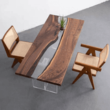 Modern Solid Wood Resin Tea Table Dining Table