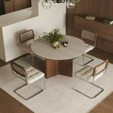 Rock Board Small Round Table Walnut Dining Table