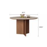 Rock Board Small Round Table Walnut Dining Table