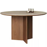Rock Board Small Round Table Walnut Dining Table