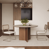 Rock Board Small Round Table Walnut Dining Table