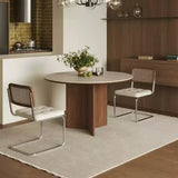 Rock Board Small Round Table Walnut Dining Table