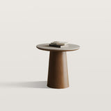 Rock Board Solid Wood Living Room Round Coffee Table Set