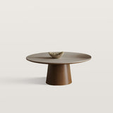 Rock Board Solid Wood Living Room Round Coffee Table Set