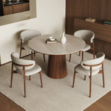 47in Round Wood Pedestal Dining Table for Bedroom