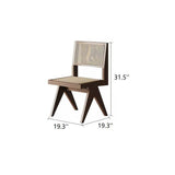 Retro Wood Rattan Chair with Backrest