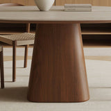 Square Wood Pedestal Dining Table for 4 Seater