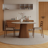 Square Wood Pedestal Dining Table for 4 Seater
