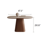 Square Wood Pedestal Dining Table for 4 Seater
