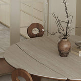 Extendable Rock Slab Dining Table with Hourglass-shaped Leg
