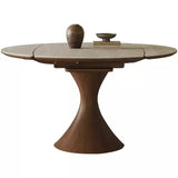 Extendable Rock Slab Dining Table with Hourglass-shaped Leg