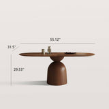 Rectangular Oval Black Walnut Wood Spliced Dining Table