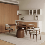 Rectangular Oval Black Walnut Wood Spliced Dining Table