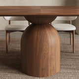 Rectangular Oval Black Walnut Wood Spliced Dining Table