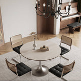 Tulip Table Medieval Round Dining Table Made of Rock Slab