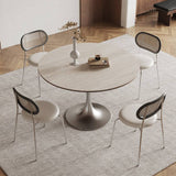 Tulip Table Medieval Round Dining Table Made of Rock Slab