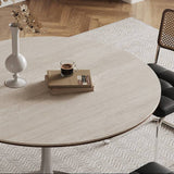 Tulip Table Medieval Round Dining Table Made of Rock Slab