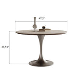 Tulip Table Medieval Round Dining Table Made of Rock Slab