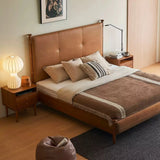 Solid Wood Nightstand with 2 Storage Cabinets