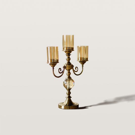 Classical Metal Glass Candlestick Entrance Decoration