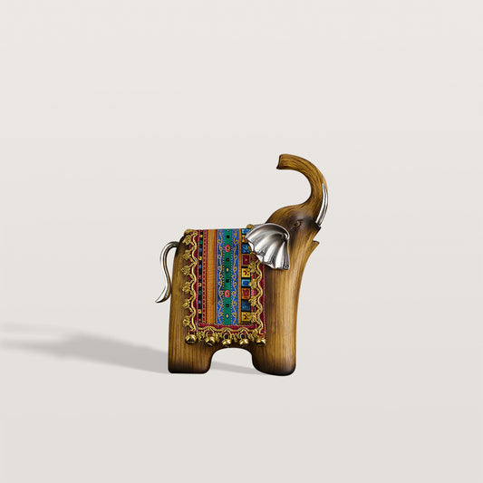 Mid-style Retro Imitation Wood Elephant Art Ornament