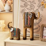 Mid-style Retro Imitation Wood Elephant Art Ornament