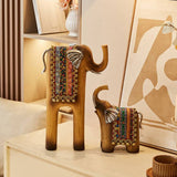 Mid-style Retro Imitation Wood Elephant Art Ornament