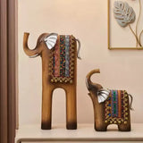 Mid-style Retro Imitation Wood Elephant Art Ornament